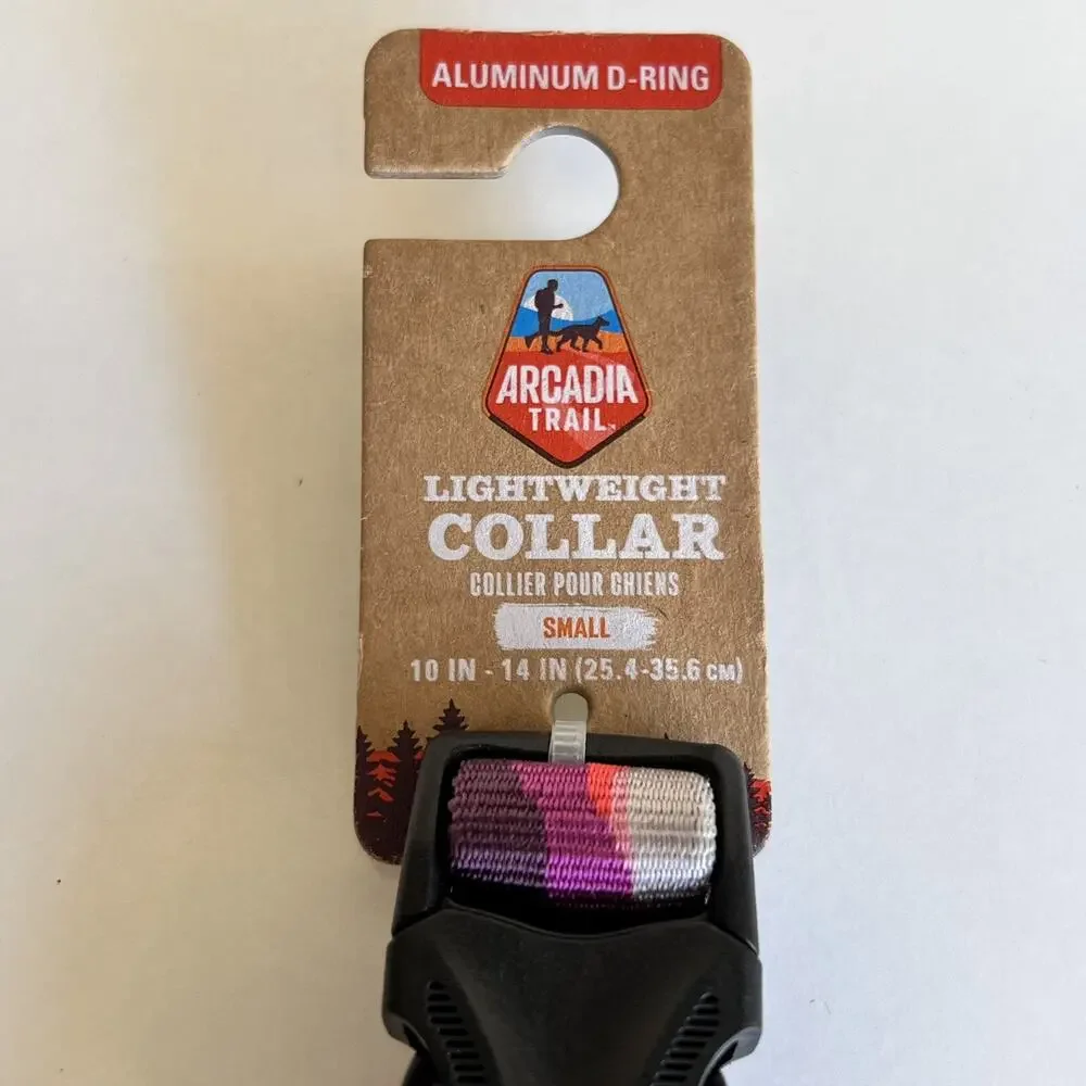 NWT Arcadia Trail (S) Lightweight 10-14” Dog Puppy Collar Aluminum D-Ring Purple